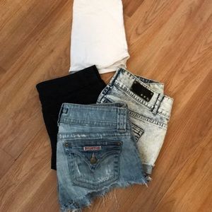 COPY - 3 pairs of denim cut off shorts & white tu…